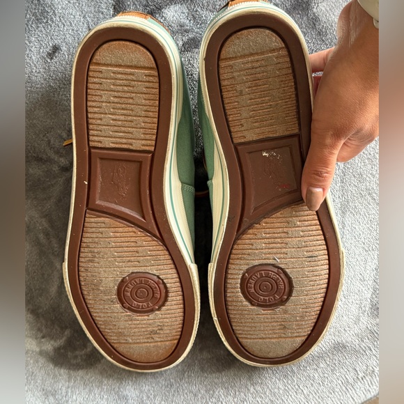 Polo Ralph Lauren Vaughn Canvas Seafoam Green Shoes sneakers Mens 9D Blue Pony - Picture 9 of 12